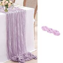 1条/6条/10条装雪纺桌旗，浪漫波西米亚风薄纱褶皱桌旗，适合春夏新娘送礼会、婚礼派对、花园小屋装饰、生日派对、宴会、高端晚宴及各种节日庆典——礼品、海滩、返校季、学习用品 - 彩色 - 查看 33