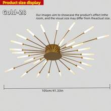 Đèn trần pháo hoa Starburst hiện đại, tùy chọn 28/30/42 bóng, 3 màu điều chỉnh độ sáng, vàng đen trắng, đèn gắn sát trần cho phòng khách phòng ngủ hành lang trang trí nhà cửa - Nhiều màu - Xem 12