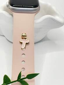 1pc Diamond Encrusted 26 English Letter Charm, Suitable For Silicone Watch Band Decoration - one-size - View 56