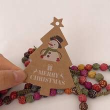 120 pièces Étiquettes cadeaux en papier kraft imprimées d'étoiles et d'arbres de Noël, décoration d'emballage de cadeau de cuisson, fournitures de fête