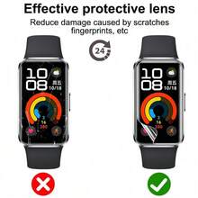 Compatível com Huawei Band 10 9 8 Película de Hidrogel Banda Inteligente Protetor de Tela Anti-Arranhões Flexível Durável Não Vidro Película Protetora Acessórios de Smartwatch - Filme de hidrogel 3PCS - Visão 4