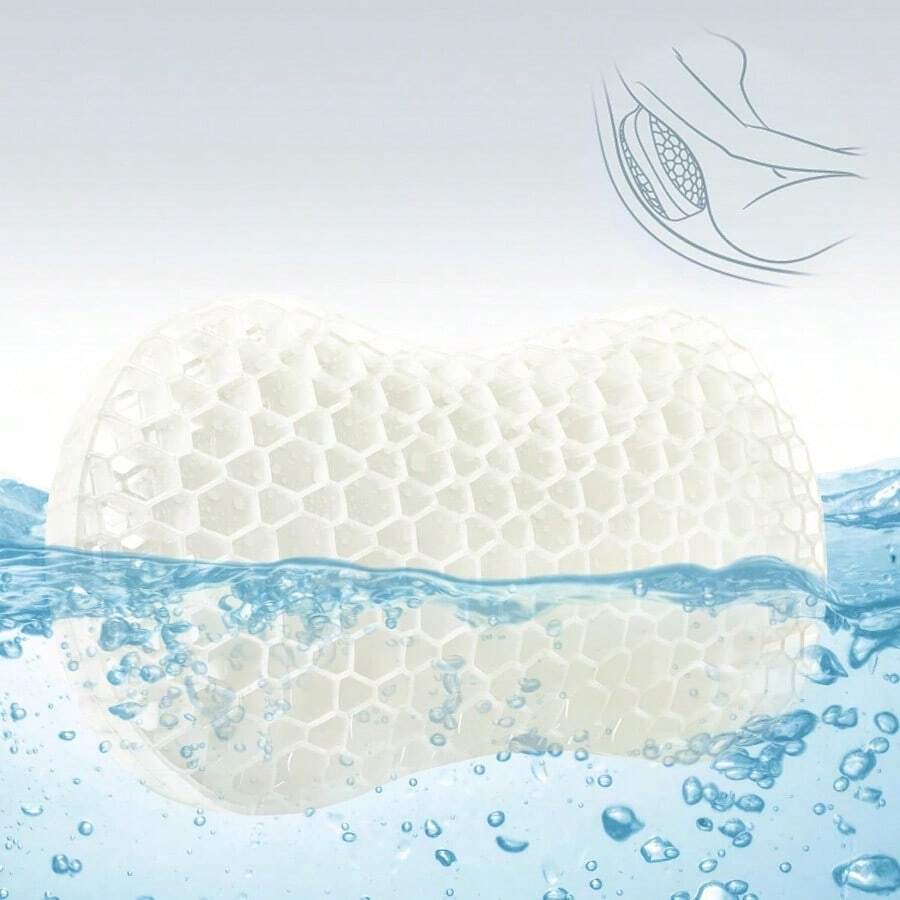 Bath Jello Gel Bath Pillows Lumbar Pillow For Bathtub Back Support Pillow Gel Pillow With NonSlip Suction Cups For Lumbar Back Rest Support Fits Curved Or Straight Back Tubs White - 白色 - 查看 1