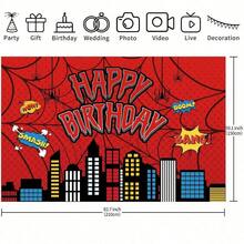 لافتة خلفية عيد ميلاد بشكل شبكة عنكبوت حمراء، مناسبة لحفلات عيد الميلاد، لافتة طاولة الكعكة، خلفية صور، حفلات بموضوع البطل الخارق، إكسسوارات الديكور، متوفرة بأحجام متعددة - متعدد الألوان - مشاهدة 10