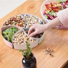 Snack Box Container With Lid 5 Compartment Divided Serving Tray Snack Tray - As Shown In the Figure - View 5