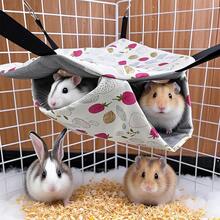 Small Animal Hideaway& Hammock, Cozy House With Roof For Small Pets To Sleep And Hide - Washable Pet Cave& Hideout Corner, Hanging Hammock Hideout Bed, Cage Accessories For Guinea, Hamster, Rat, Glider, Squirrel, Ferret, Kitten, Squirrel, Chinchilla