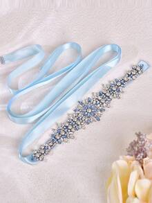 1 peça de cinto de cristal feito à mão, decoração de cintura para vestido de festa feminino, cinto de casamento com amarração, novo cinto de dama de honra