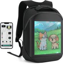 GCCSJ Led Backpack,Laptop Backpack With Programmable Screen, App Control Led Laptop Backpack, Waterproof Led Bag, Travel, Motorcycle Backpack, Unique Gift For Men Or Women,15.6 Inch Laptop (Black) - Black - View 5