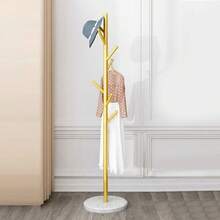 Moderne freistehende Kleiderstange aus Marmor und Schmiedeeisen - schlichtes schwarzes minimalistisches Design mit mehreren Haken, stabiler Metallorganisator für Schlafzimmer, Eingangsbereich, Heimorganisation - zeitgenössische Ästhetik, Kleiderorganisator, Eingangsbereichsverbesserung, elegantes Design, langlebige Konstruktion, Heimdekoration - Weiss - Übersicht 6