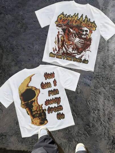 100% double-sided pure cotton, soft and breathable, suitable for summer wear, is a trendy T-shirt in recent times. It has moisture wicking function, printed with skull and flame patterns, suitable for sports, outdoor travel, and weekend leisure. It is the best gift choice