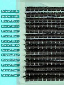 Bộ 168 sợi mi giả, độ cong 200DD, mi nối dày 10-16mm, phù hợp cho người mới bắt đầu. - màu đen - Xem 9