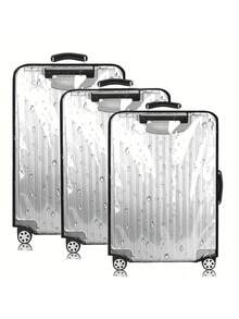 3pcs Suitcase Protective Cover Transparent Thickened Wear-Resistant Waterproof Trolley Case Cover Travel Suitcase Cover