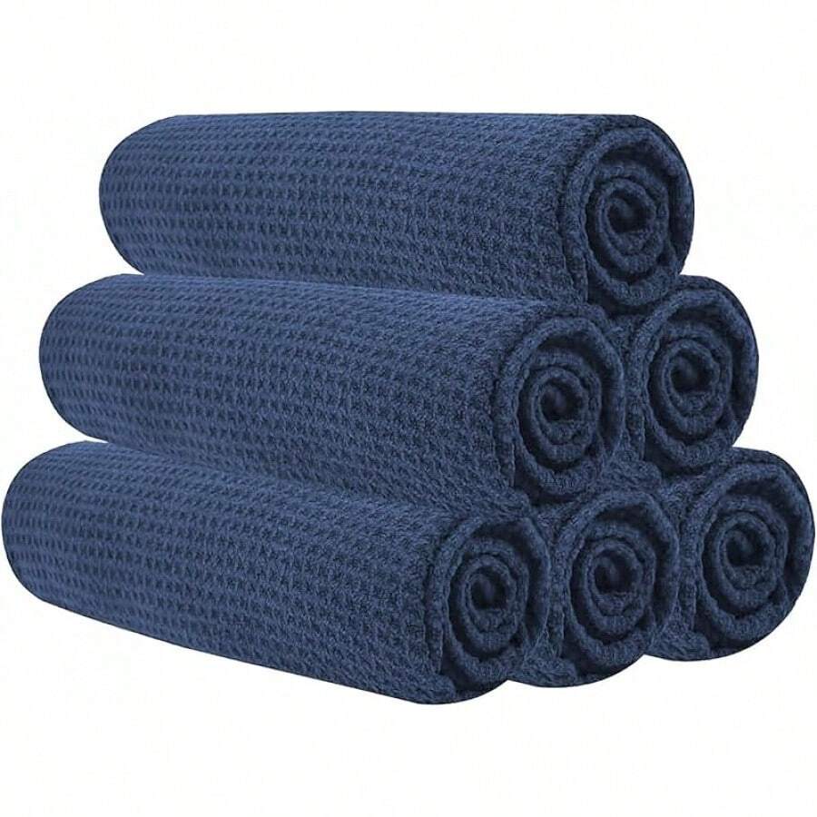 Vnoss Microfiber Gym Towels Working Out, Quickly Dry Yoga Towels Men & Women Tennis, 16 Inch X 27 Inch, 6 Pack, Black