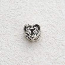 1 件情人节礼物爱系列爱心蝴蝶结永恒爱情串珠蛇形手链项链钥匙链银吊坠串珠 DIY 珠宝制作周年纪念圣诞节礼物送给女孩爱好者 - 銀色 - 查看 13