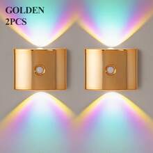 Wiederaufladbare LED Bewegungssensor Nachtlicht, Induktionslampe, LED Wandleuchte - Auto Ein/Aus, Batteriebetrieben (1200mAh) für Schlafzimmer, Flur, Treppe - Modernes minimalistisches Design, zeitgenössischer Stil, RGB Nachtlicht für Schlafzimmer, Treppenbeleuchtung, minimalistisches Licht, energieeffiziente Beleuchtung