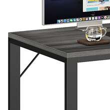 Modern 55 Inch L Shaped Desk Office Desk With 3 Drawers & Power Outlets, LED Corner Gaming Computer Table With Adjustable Shelf, For Office, Study Room - Xám - Xem 3
