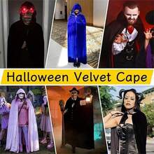 Soft Velvet Cape With Hat, Unisex Clothing Cloak, Black, Red, Purple, Green - Suitable For Parties, Theme Events, And Role-Playing, Easy To Wear And Store, Holiday Costume, Suitable For Halloween, Christmas, And Carnival, Perfect Gift For Role-Playing Enthusiasts 
