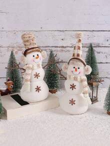 2pcs/1pc 14.57inch Christmas Cute Snowman Decorative Ornaments, Window Desktop Decorative Ornaments Man Shape Tabletop Ornaments, Suitable For Theme Party Creative Home Decor Bedroom Decor Festive Atmosphere Scene Ornament Pure Holiday Ornament Pure Holiday Ornament
