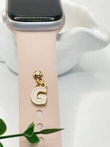 1pc Diamond Encrusted 26 English Letter Charm, Suitable For Silicone Watch Band Decoration - one-size - View 51