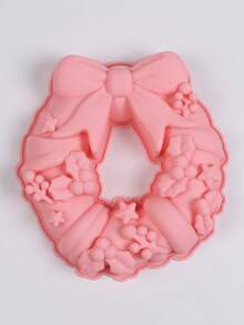 1pc Christmas Bow Wreath Silicone Cake Mold - Versatile Baking & Dessert Mold For DIY Pastries, Mousse, And More - Perfect For Holidays Like Christmas, Easter, Valentine's, Thanksgiving Christmas Christmas Decorations Christmas Pajamas Christmas Gifts Christmas Decor