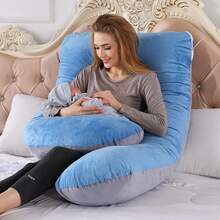 1 件 U 型孕妇枕，柔软毛绒哺乳枕，放松枕，床上用品，家居