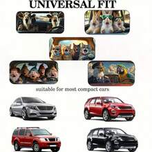 1pc Funny Cartoon Pattern Car Sun Visor, Fashionable Design, Easy To Install, Interesting Car Accessory, Made Of Polyester Fiber, Blocks UV Rays, Suitable For Various Car Models, Provides Heat Insulation And Privacy Protection, Foldable For Easy Storage