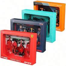 Burago 2 Sets Of Limited Edition 1/43 Scale Alloy Car Team F1 Set Formula Two Car Picture Frame Set Racing Model Hardcover Collector's Edition Red Bull/Mercedes/McLAREN/Ferrari Racing Model For Men's Birthday Gift