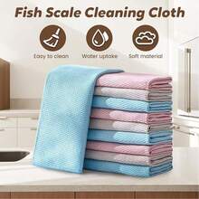 10pcs Super Absorbent Microfiber Towels, Kitchen Cleaning Cloths, Non-Stick Oil Dish Cloths, Dish Towels, Home Cleaning Rags - Color Mixing - View 3