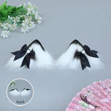 Pink Blue Black Cat Ear Headband Hair Clip Sweet Lolita Cosplay Hair Clip Cat Girl Hair Accessory Suitable For Wearing At Comic Con Events - 藍色髮帶 - 查看 8