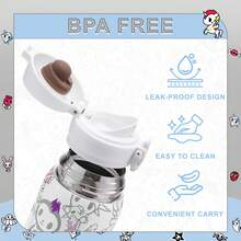 Official Tokidoki Unicorno Water Bottle, Cartoon Vacuum Reusable Insulated Stainless Steel 16.9oz Cup Thermoses With Locking Cover Leak-Proof - trắng - Xem 4
