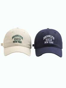 2pcs Letter Embroidered Baseball Cap Street - Multicolor - View 9