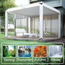 1pc Heavy Duty Clear Tarp With Grommets, PVC Vinyl Transparent Tarp, Heavy Duty Waterproof Snowproof Winter Porch Enclosure, Clear Rainproof Canopy Cloth