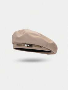 黑色贝雷帽，新款法式复古小帽，女士夏季沙滩帽，牛仔渔夫帽 - 黑色 - 查看 7