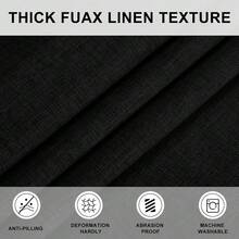 Round Linen Tablecloth 50 Inch - Wrinkle And Stain Resistant Washable Polyester Fabric Table Cloth For Dining Room Kitchen Party, Black - Black50Round - View 4