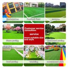 2.5厘米厚，无粘性人造塑料草坪，适用于庭院和屋顶装饰，塑料材质，高度2.0厘米，人造草坪地毯，仿真草坪，宠物草坪垫，室内外家居装饰，常绿人造草坪 - 綠色 - 查看 6