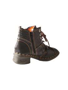 1 Pair TMA EYES Solid Color Punk Retro Casual Lace-Up Ankle Boots And Ankle Boots, Suitable For Office, Outdoor, Home Wear, All Seasons - Black - View 7
