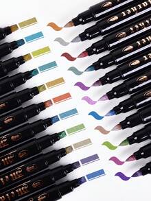 Double Headed Metal Marker Pen, 12 Colors, 24 Colors, 36 Colors Set, Greeting Card Holder, DIY Graffiti Painting Calligraphy Pen