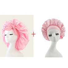 1/2 件奢华缎面丝绸睡眠帽 - 可调节舒适佩戴,带系带 - 男女通用夜间护发 - 彩色 - 查看 21