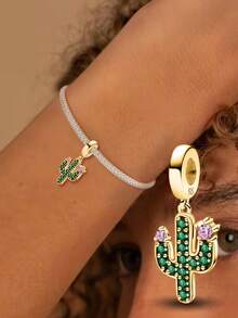 1 件时尚 925 纯银爱心天使系列串珠适合女士手链手镯 DIY 珠宝制作和日常服装搭配珠宝装饰适合女孩 - 金色 - 查看 4