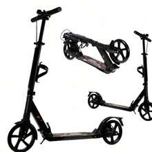 LARGE FOLDABLE SCOOTER, SHOCK ABSORBER, CITY BRAKE, 100 KG, BLACK - Black - View 6