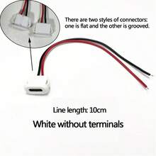 leooy Interfaz hembra de carga rápida de Tipo C de 2 pines, enchufe hembra de conector tipo Tipo C con placa fija y conector de soldadura para carga rápida, conector USB con instalación empotrada, contactos de cobre, puerto de carga ovalado para pequeños electrodomésticos/altavoces/lámparas de escritorio, terminal de conexión rápida - Multicolor - Ver 11