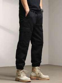 Men's Outdoor Sports Casual Multi-Pocket Drawstring Waist Capri Pants, Work Pants