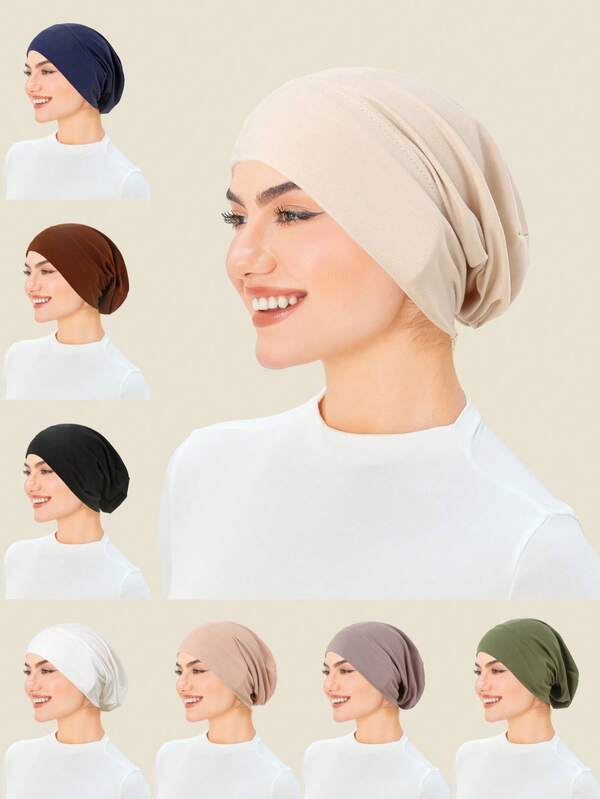 Nuovo elastico sottoscarf da donna con coda lunga, copricapo avvolgente e hijab elasticizzato