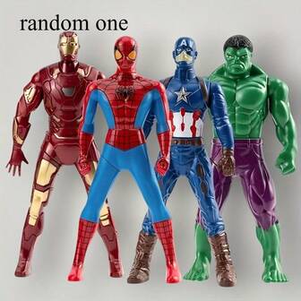 Marvel 1 st slumpmässig Spider-Man, Kapten, Hulk PVC-figur, färgglad tecknad filmkaraktär, lämplig för bil-, rums- och sovrumsdekor, alla hjärtans dag, samlartillbehör till hemmet