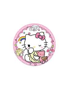 Sanrio 1/10/20/52 pièces/set Fournitures de fête Hello chat Vaisselle Gobelets en papier Serviettes en papier Nappe Drapeaux Sacs cadeaux Décoration de salle Convient pour anniversaire mariage cérémonie de remise des diplômes fête familiale quotidienne Décorations de Noël