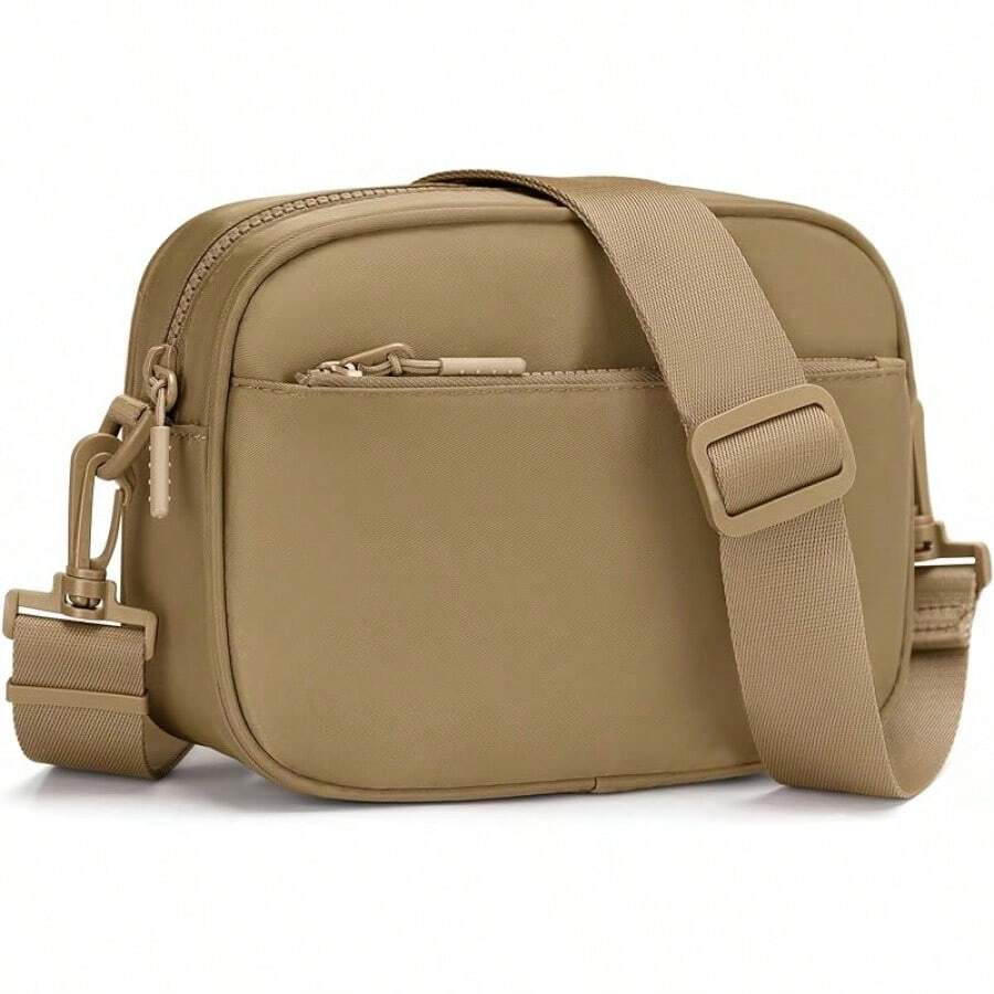 Checkered Crossbody Bag For Women Small Cute Purses Shoulder Handbags Wide Strap - Caramel - View 1