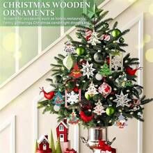 30 Peças Enfeites de Árvore de Natal de Madeira Não Acabados, Decorações Suspensas Artesanais DIY, Adequados para Pintura, Decoração de Feriados, Enfeites de Árvore de Natal