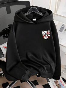 Tween Boy Slogan Print Warm Sweatshirt, Autumn/Winter - Black - View 2