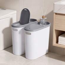2/1pcs Bathroom Trash Can - Compact And Durable, Rustproof, Space-Saving Design, Ideal For Small Spaces In Bathroom, Laundry, And Home Office Bathroom Accessory Sets  Wastebaskets Cubo De La Basura Halloween Christmas Gifts For Husband - Recommended: Standard Edition - 查看 2