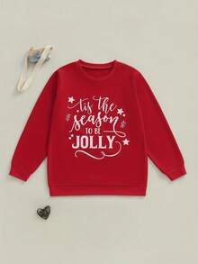 Parent Child Outfit One Piece For  Mommy And Me Matching Outfits Long Sleeve Crewneck Star Letter Pattern Sweatshirts Christmas Pullover