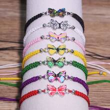 1 pieza Pulsera ajustable tejida a mano con estilo bohemio, con elementos de mariposa y nudos planos. Esta pulsera presenta un estilo bohemio, hecha a mano con elementos de mariposa y nudos planos, y viene con un diseño ajustable. Es adecuada para el uso diario en todas las estaciones, tiene colores ricos y es un artículo de moda imprescindible para tomar fotos durante las salidas.